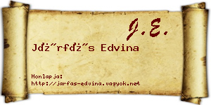Járfás Edvina névjegykártya